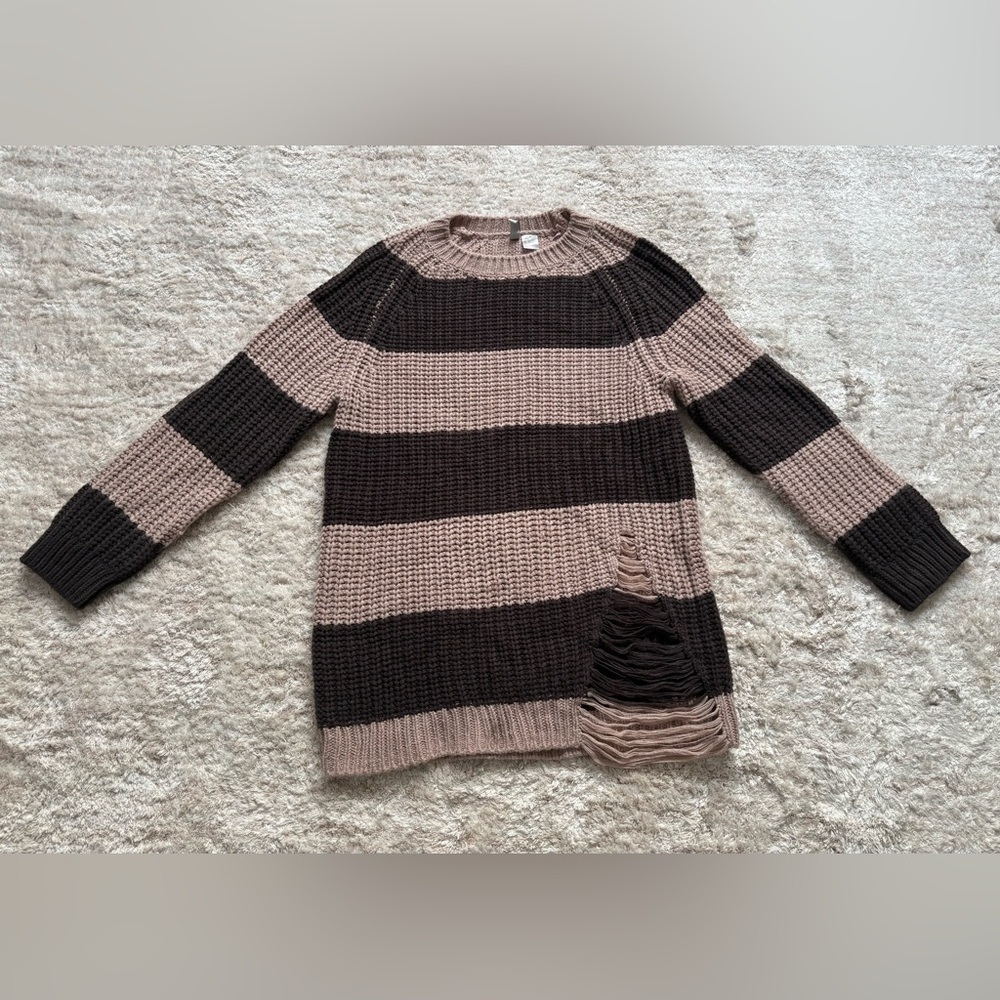 Women’s H&M Two-Tone Striped Sweater - Brown and Tan